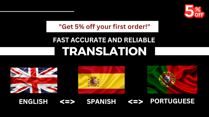 Gig Preview - Provide accurate english, spanish, and portuguese translations