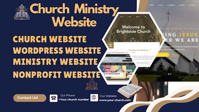 Gig Preview - Create and design church website, ministry website, charity and donation website