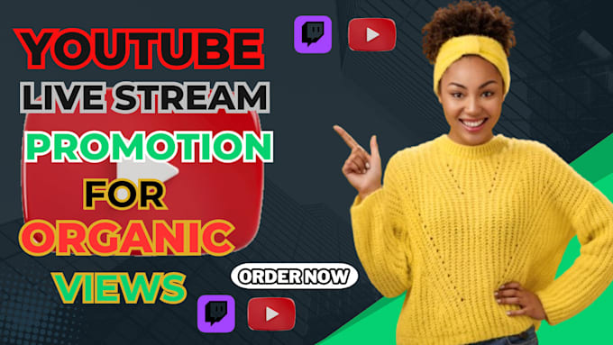 Gig Preview - Do youtube live stream promotion with organic traffic and monetized channel