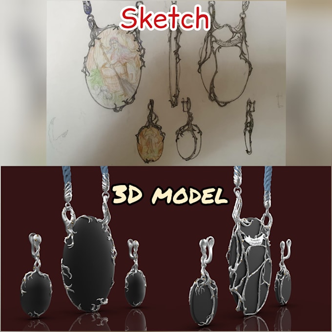 Gig Preview - Create a 3d jewelry model  from drawing