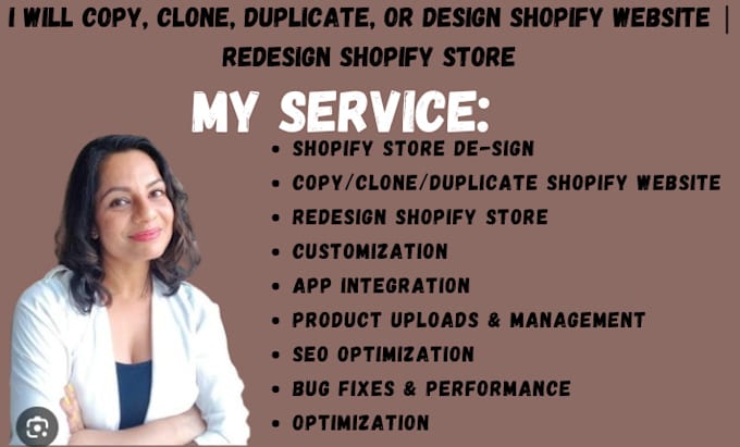 Gig Preview - Copy clone duplicate or design shopify website, redesign shopify store