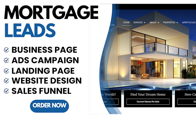 Gig Preview - Mortgage leads lead generation mortgage mortgage website mortgage landing page