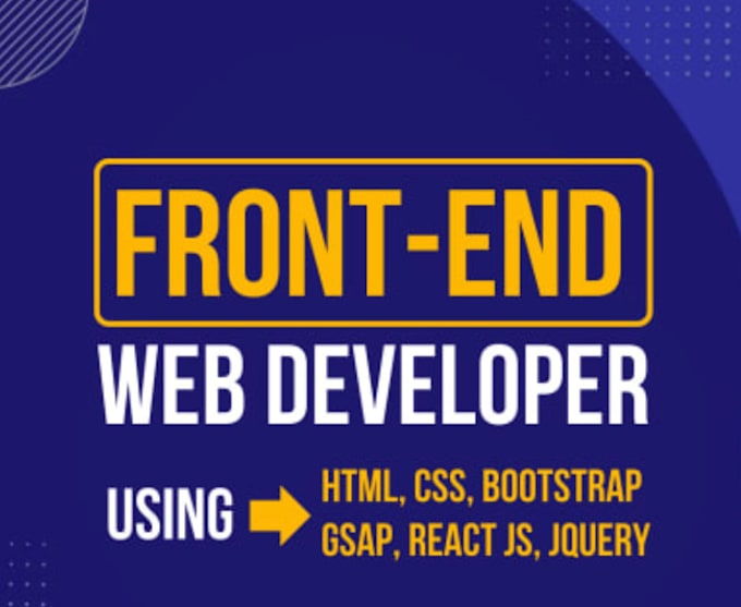 Gig Preview - Experienced front end developer  HTML, CSS, bootstrap, javascript  jquery