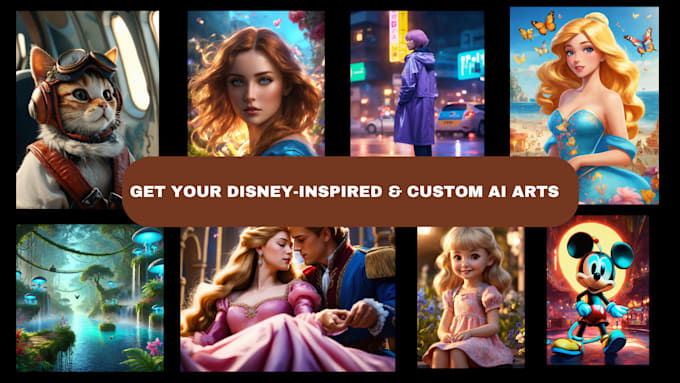 Gig Preview - Create stunning disney inspired ai art and custom ai art creations