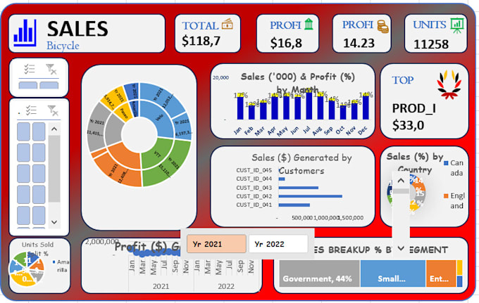 Gig Preview - Design a professional excel dashboard and reports in excel