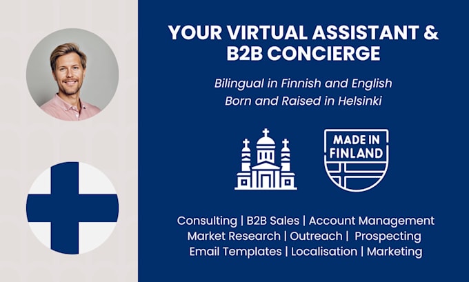 Gig Preview - Be your finnish virtual assistant and b2b concierge