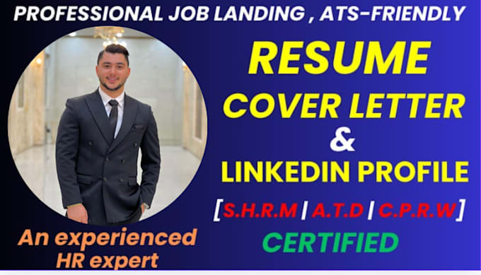 Gig Preview - Deliver professional ats resume writing service and cover letter