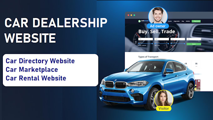 Bestseller - develop car dealership website, automobile marketplace, car sales rental website