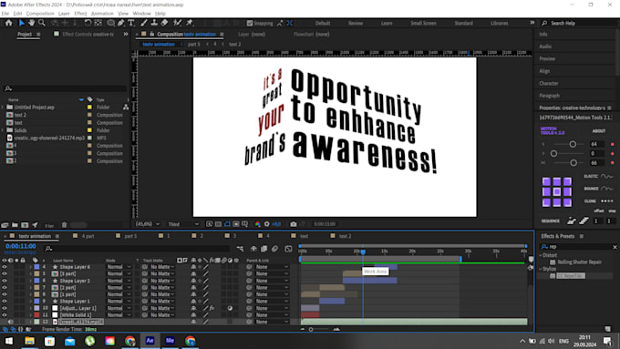 Gig Preview - Create kinetic typograhy or add callout titles over video