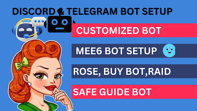 Gig Preview - Setup telegram bot create customize discord community manager bot, mass dm