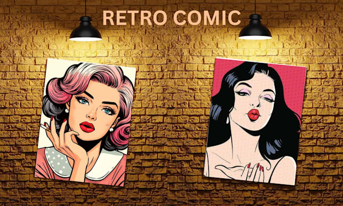 Bestseller - design retro vintage comic book pop art illustration style