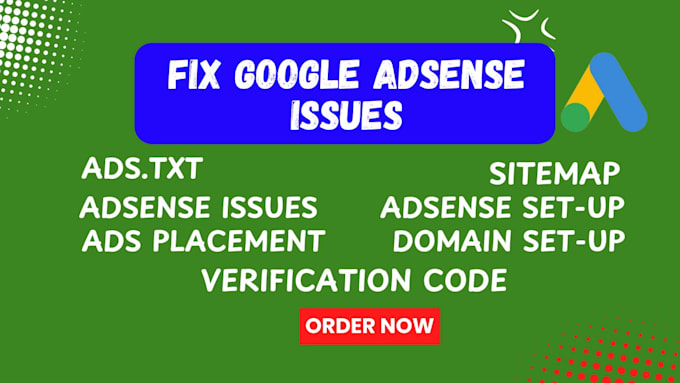 Gig Preview - Fix google adsense adstxt sitemap verification code ads limit issues in 48hrs