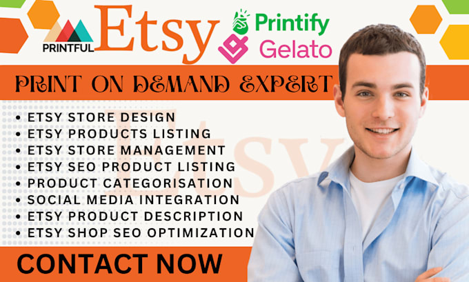 Gig Preview - Etsy product listing etsy print on demand setup etsy seo print on demand pod