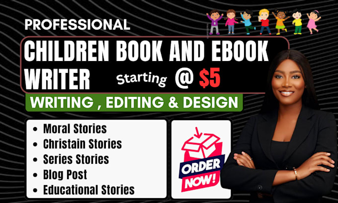 Gig Preview - Write and edit children book kids story book writer children book ghostwriting