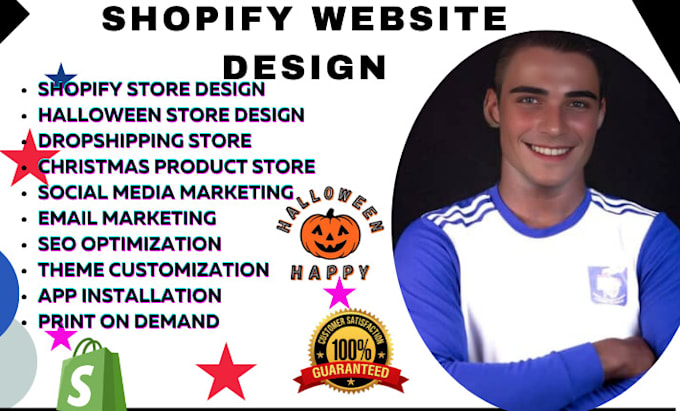 Gig Preview - Create, design, build, shopify website redesign shopify halloween store usa, uk