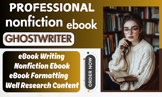 Gig Preview - Be ebook ghostwriting, ghost book writer, ebook ghostwriter, kdp book writer