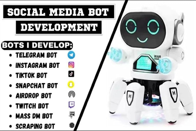 Gig Preview - Create telegram bot, onlyfans bot, whatsapp bot, discord bot, snapchat bot