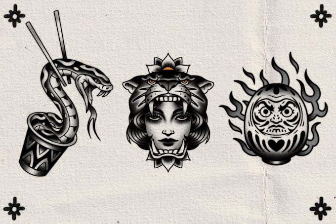 Gig Preview - Create traditional old school tattoo style design