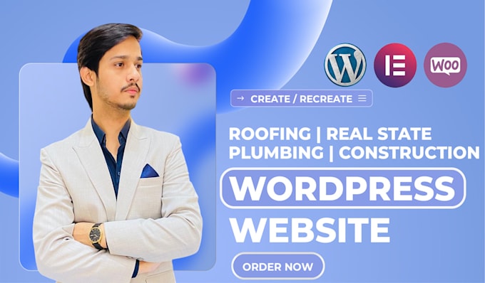 Gig Preview - Design a roofing, real estate, construction, or plumbing wordpress website