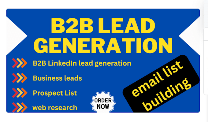 Gig Preview - Get b2b lead generation, business leads, linkedin leads and email list building