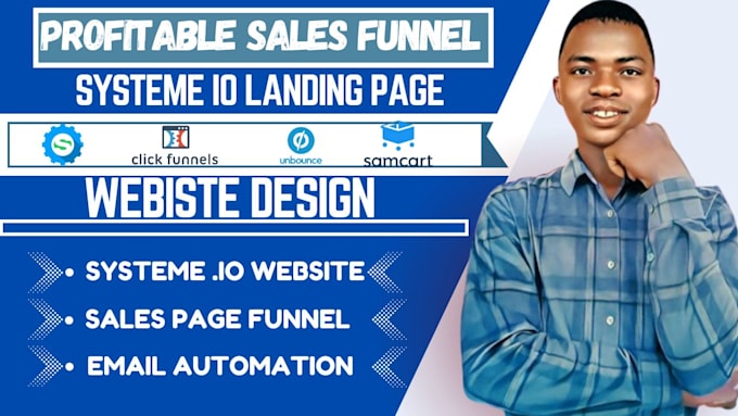 Gig Preview - Do systeme io sales funnel landing page, or systeme io website