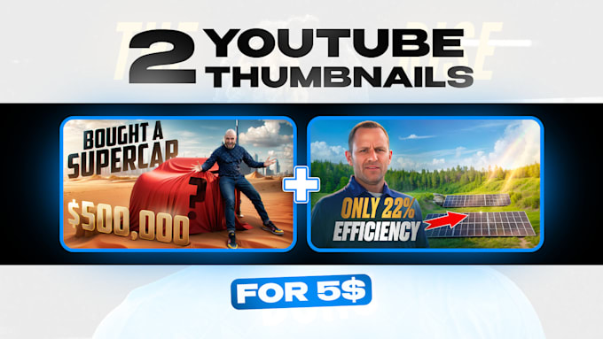 Gig Preview - Design clickbait 2 youtube thumbnails for 5 dollar