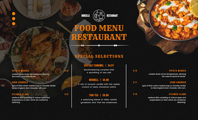 Gig Preview - Design attractive restaurant menu, food menu in 24 hours