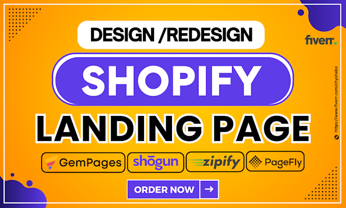 Gig Preview - Do shopify landing page design using pagefly, gempages, shogun landing page