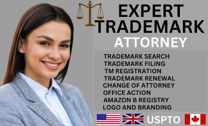 Gig Preview - Trademark filing and registration amazon registry patent search uspto and logo