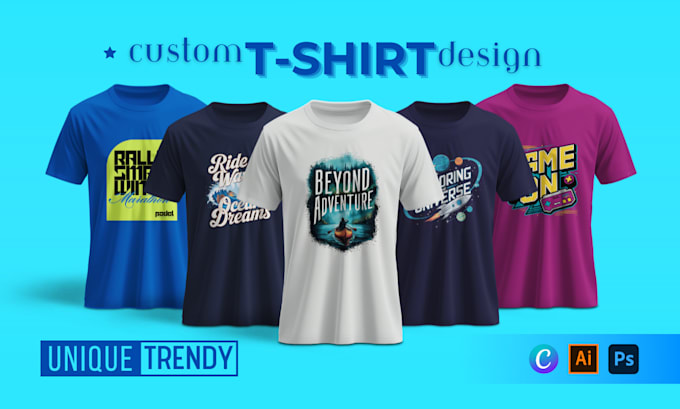 Gig Preview - Create custom t shirt design and typography t shirt