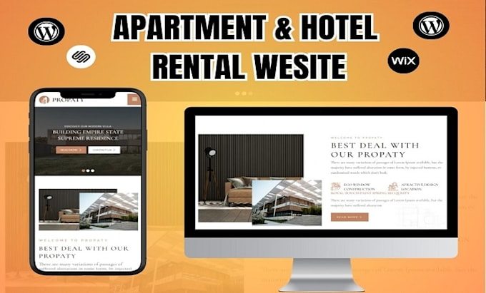 Gig Preview - Design airbnb website, hotel booking website, hostaway, guesty, lodgify, rental