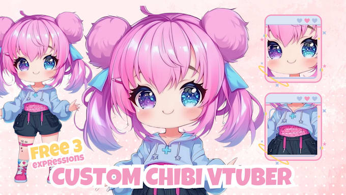 Gig Preview - Design custom live2d chibi vtuber model ready to rig for streaming