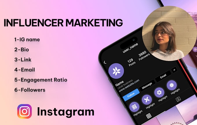 Gig Preview - Match your brand with top instagram influencers