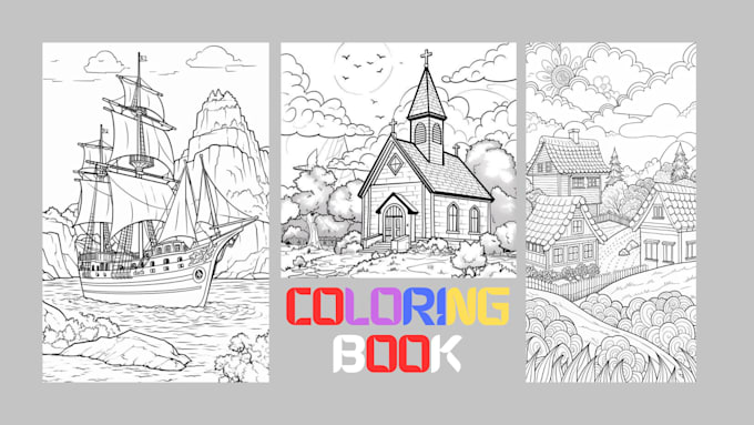 Gig Preview - Draw colouring book for children books, for amazon kdp, kindle kdp low content