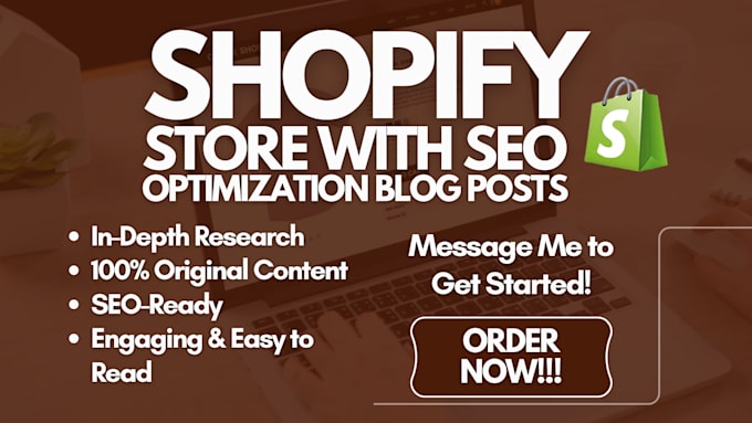 Gig Preview - Write shopify SEO blog post and add it to shopify store