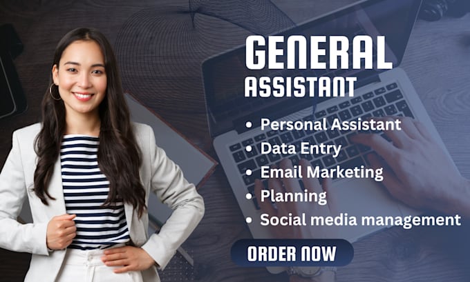 Gig Preview - Be your general assistant virtual assistant, data entry web research