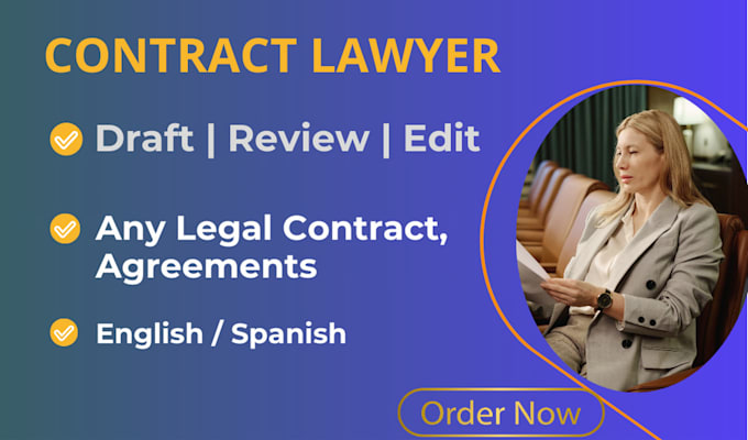 Gig Preview - Review, edit, improve legal documents, contracts, and agreements as your lawyer