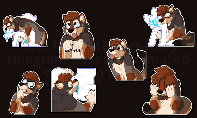 Gig Preview - Draw furry telegram stickers nsfw furry stickers discord animated stickers gif