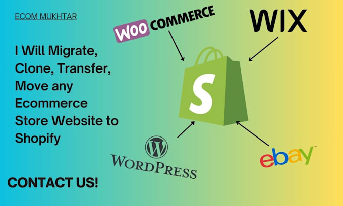 Gig Preview - Move, clone, transfer, backup any ecommerce website to shopify