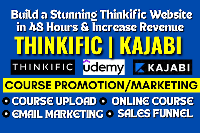 Gig Preview - Setup kajabi sales funnel, kajabi online course, website design, landing page