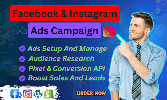 Gig Preview - Setup facebook ads and instagram ads campaigns, meta ads campaigns