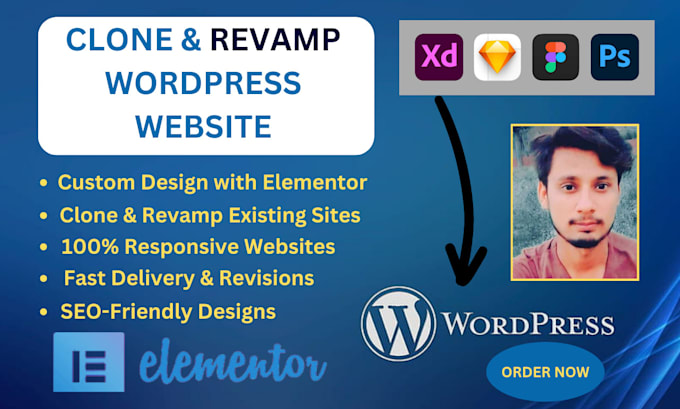 Gig Preview - Clone and revamp websites, converting designs into wordpress using elementor pro