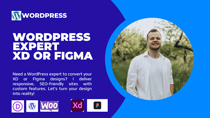 Gig Preview - Convert xd or figma to wordpress website using wordpress