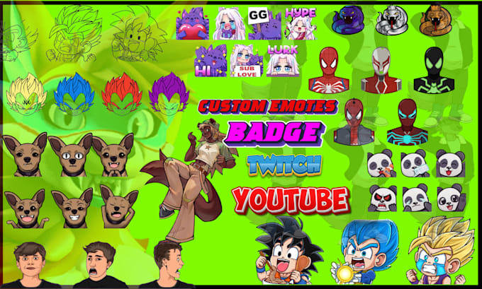 Gig Preview - Create twitch badge logo, sub badges and animated chibi emotes for your stream