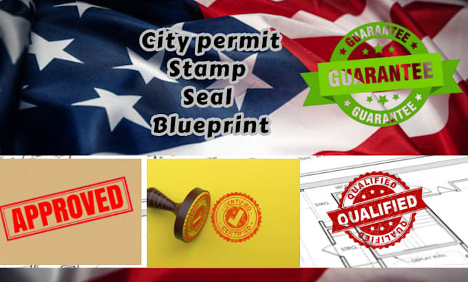 Gig Preview - Draw or review, seal, stamp and sign USA city permit for architectural drawings