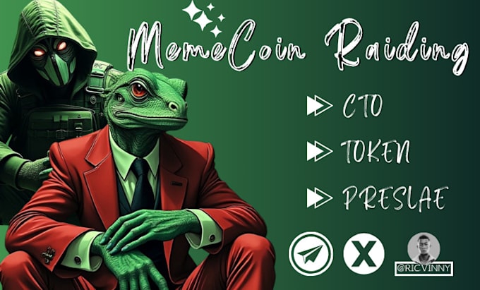 Gig Preview - Do memecoin raiding promote crypto token or cto to gain more visibility