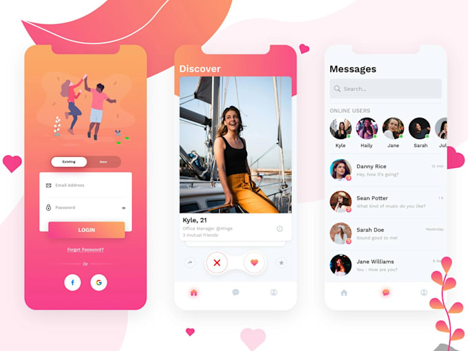 Gig Preview - Social chat app, chat app, social media app, dating app