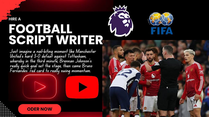 Gig Preview - Be your football or soccer scriptwriter for youtube or your blog