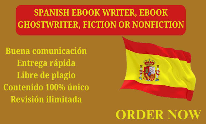 Gig Preview - Be your spanish ebook writer, ebook ghostwriter, fiction or nonfiction