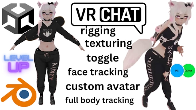 Gig Preview - Do custom 3d avatars, emotes, pvp system and props for vrchat, vtuber